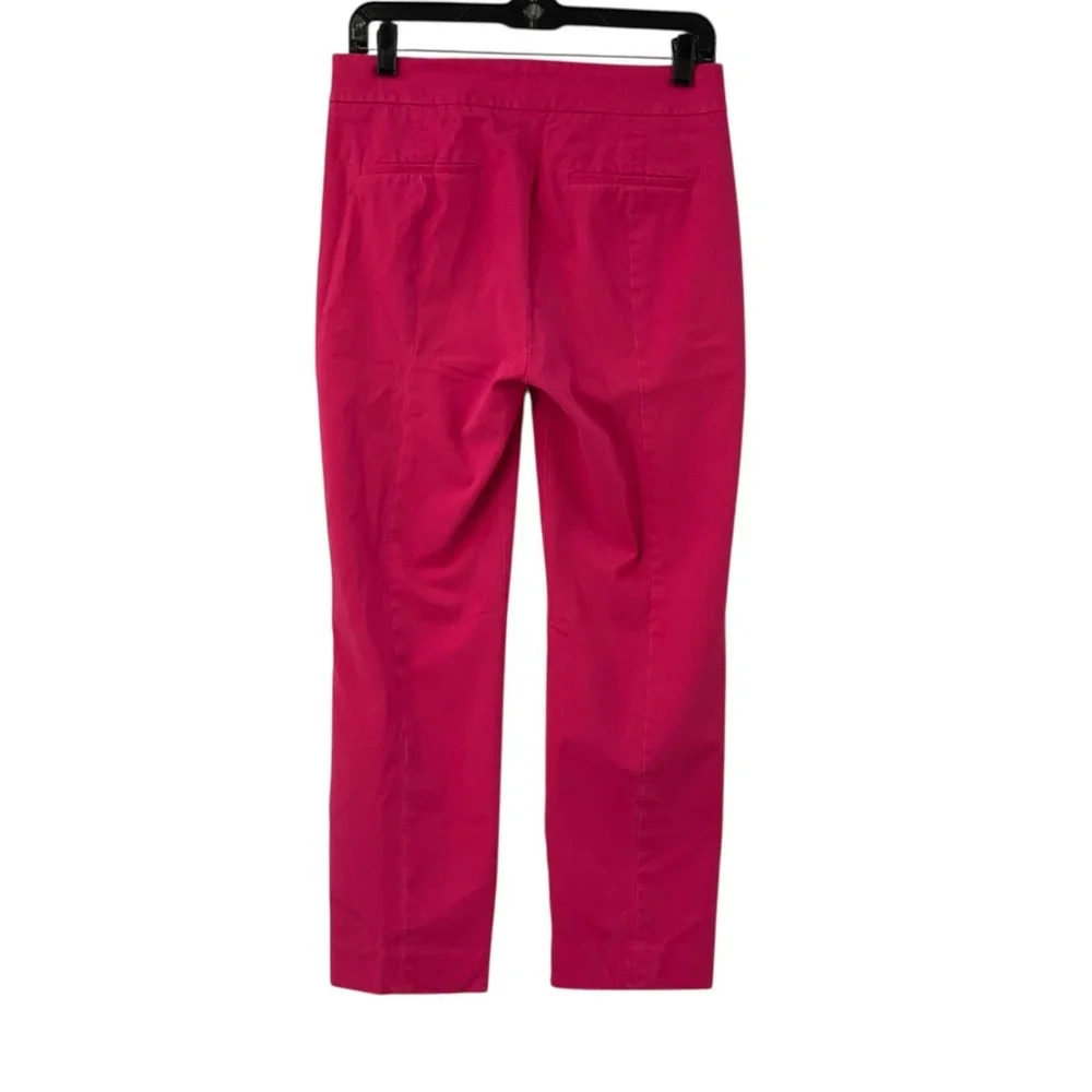 J. Crew Remi Women's Fushia Bi-Stretch Cotton Ankle Crop Pant Back Seam Size 6‎